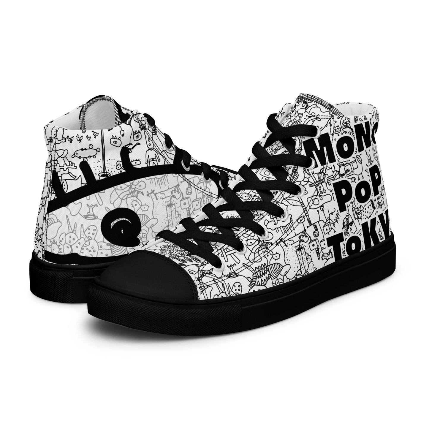 High top canvas shoes #001_anonymous_Black