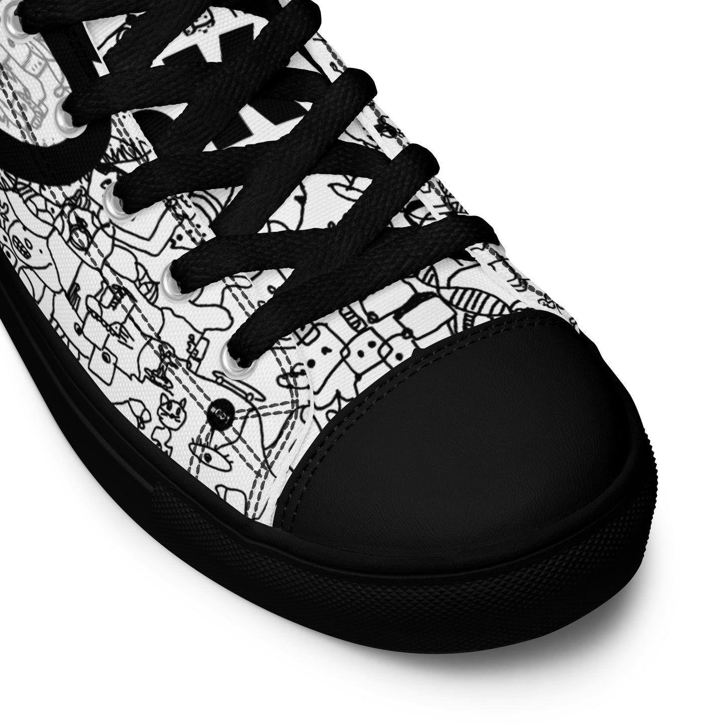 High top canvas shoes #001_anonymous_Black