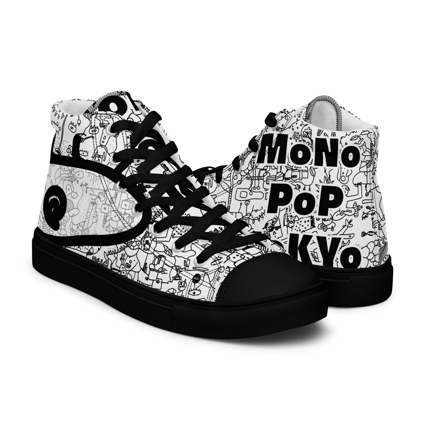 High top canvas shoes #001_anonymous_Black