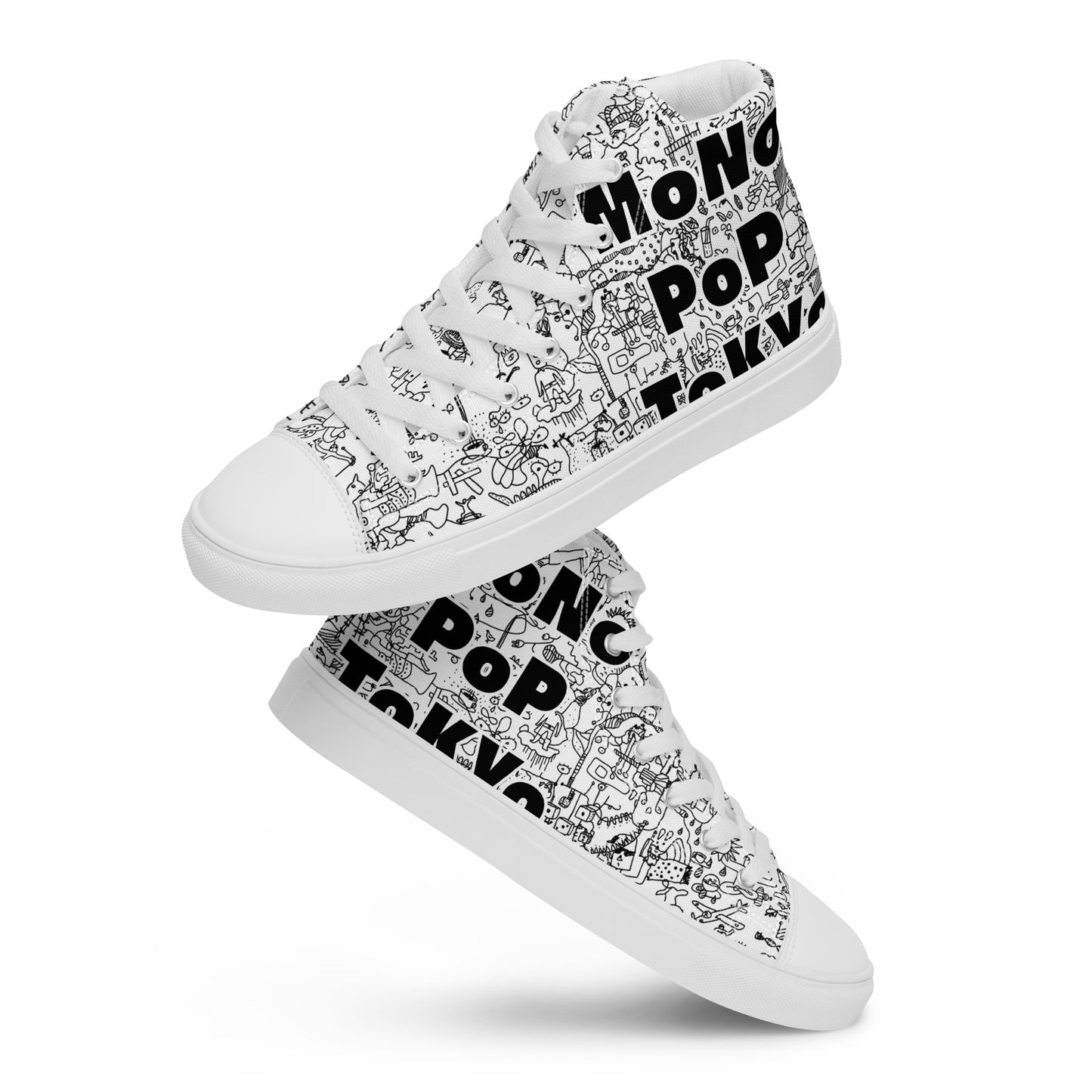 High top canvas shoes LOGO_White