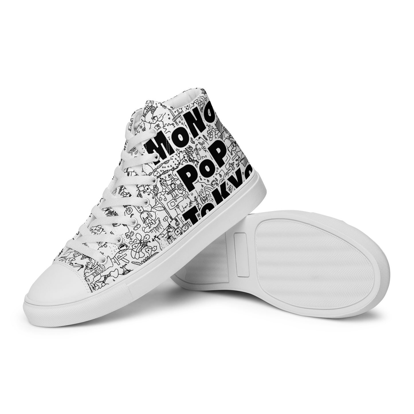 High top canvas shoes LOGO_White