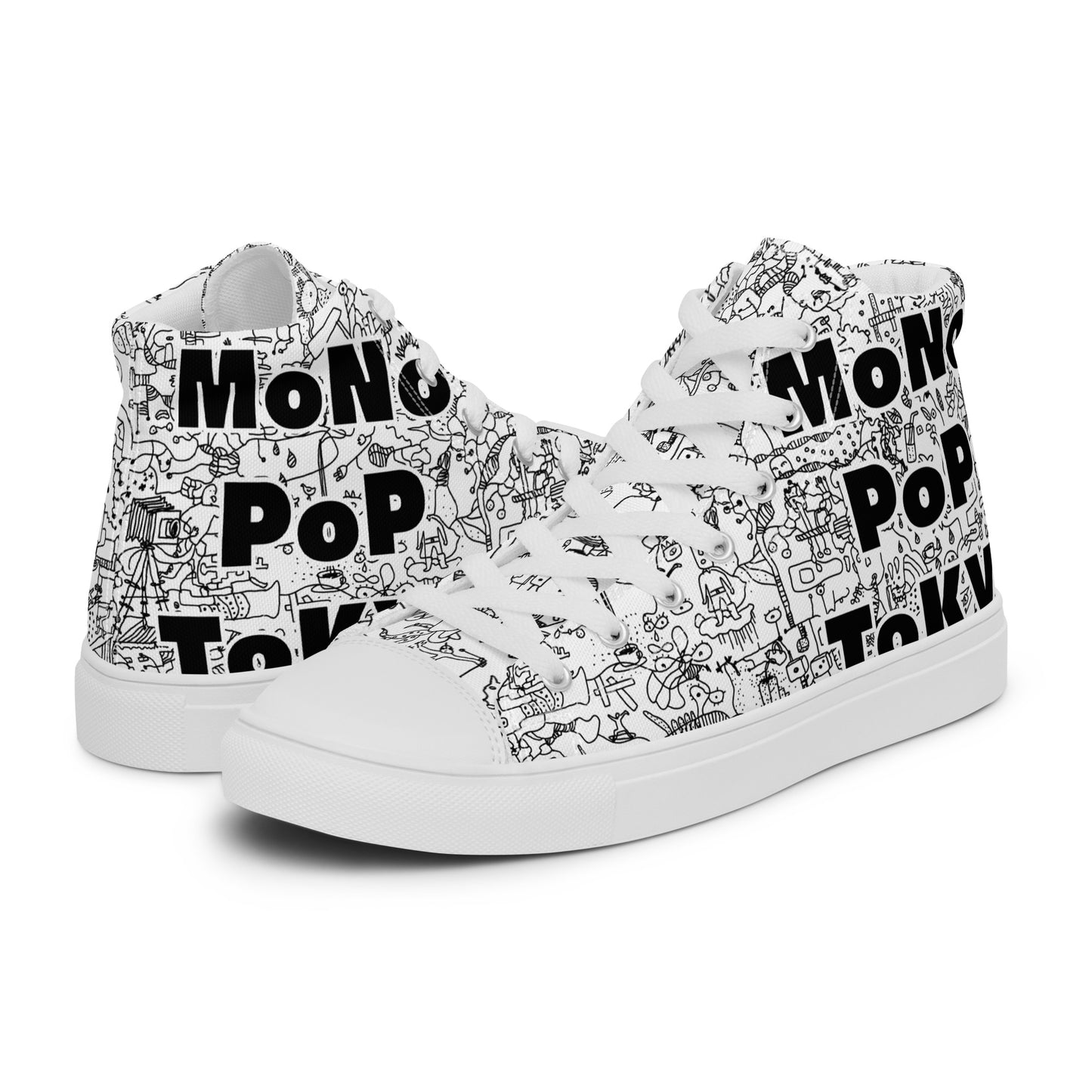 High top canvas shoes LOGO_White