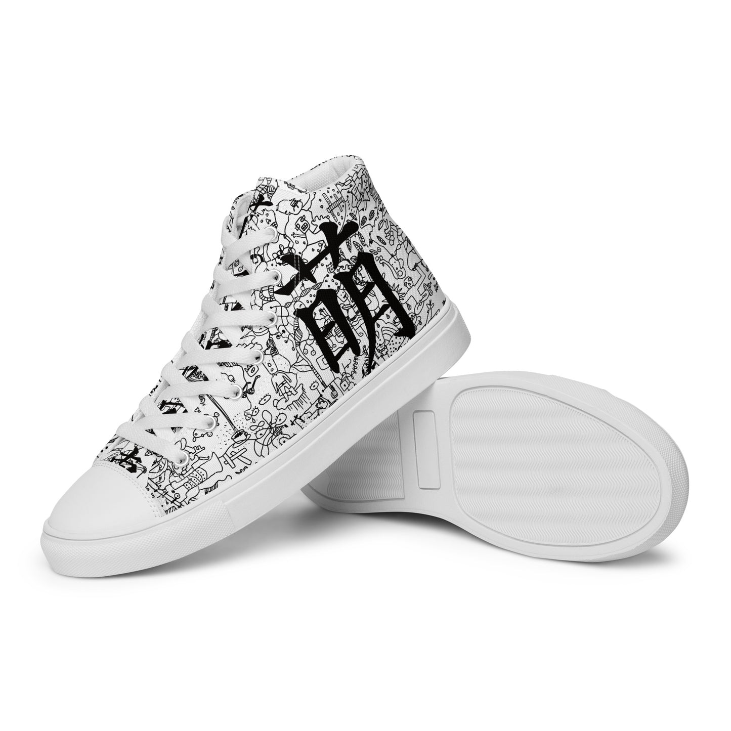 Men’s high top canvas shoes MONO_White