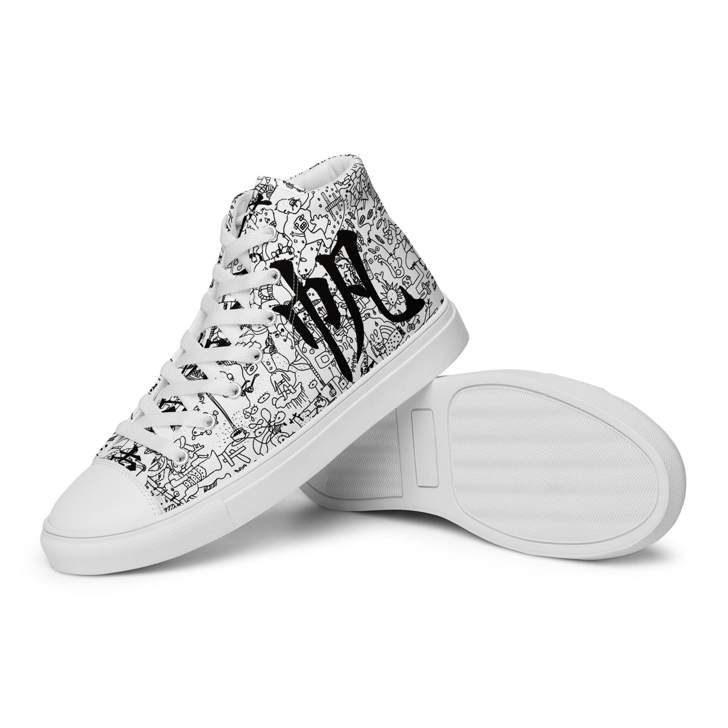 Men’s high top canvas shoes POP_White