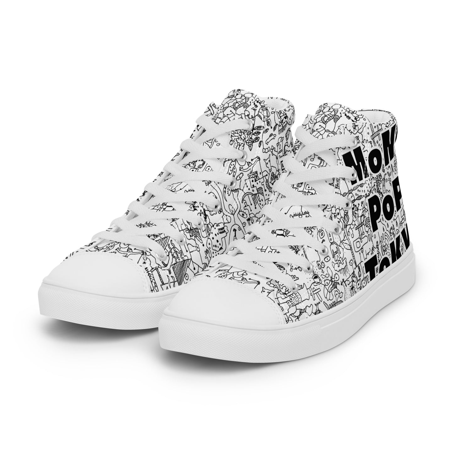 High top canvas shoes LOGO_White