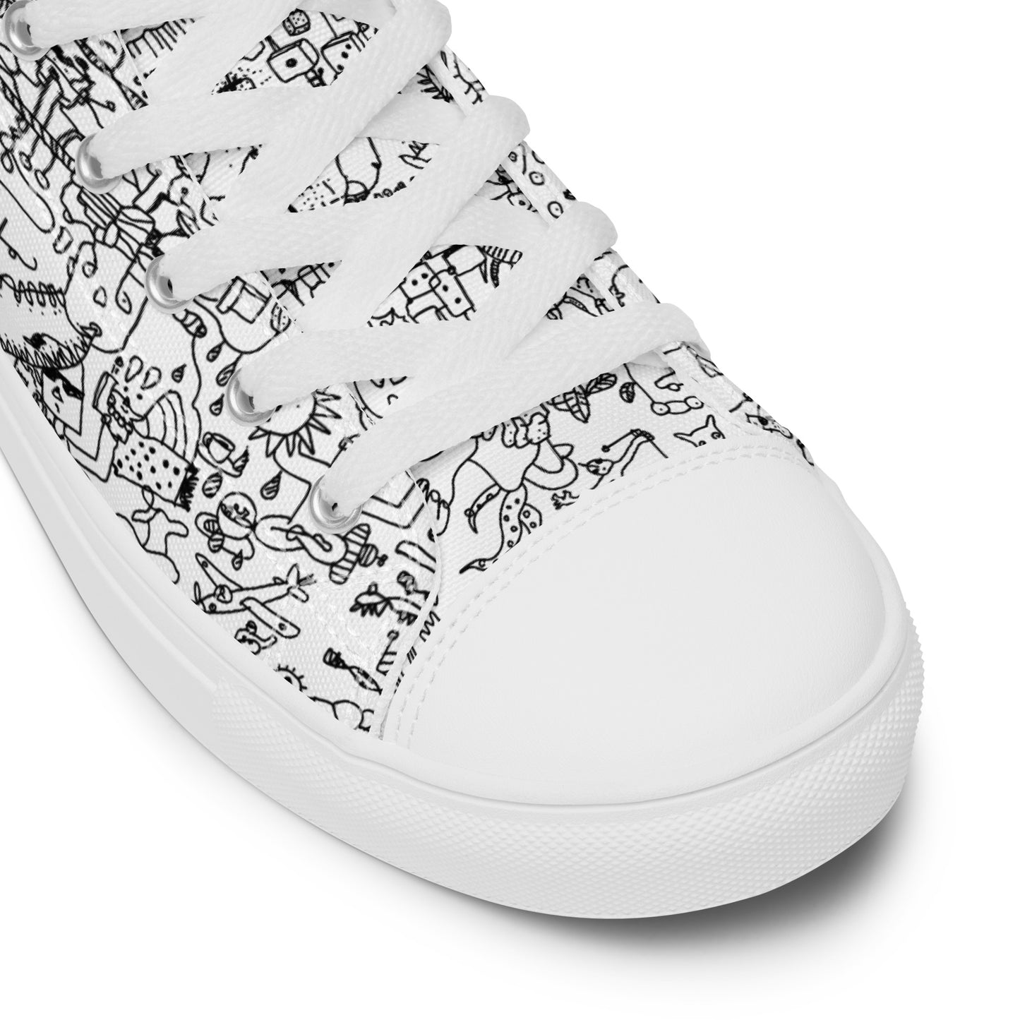 High top canvas shoes LOGO_White