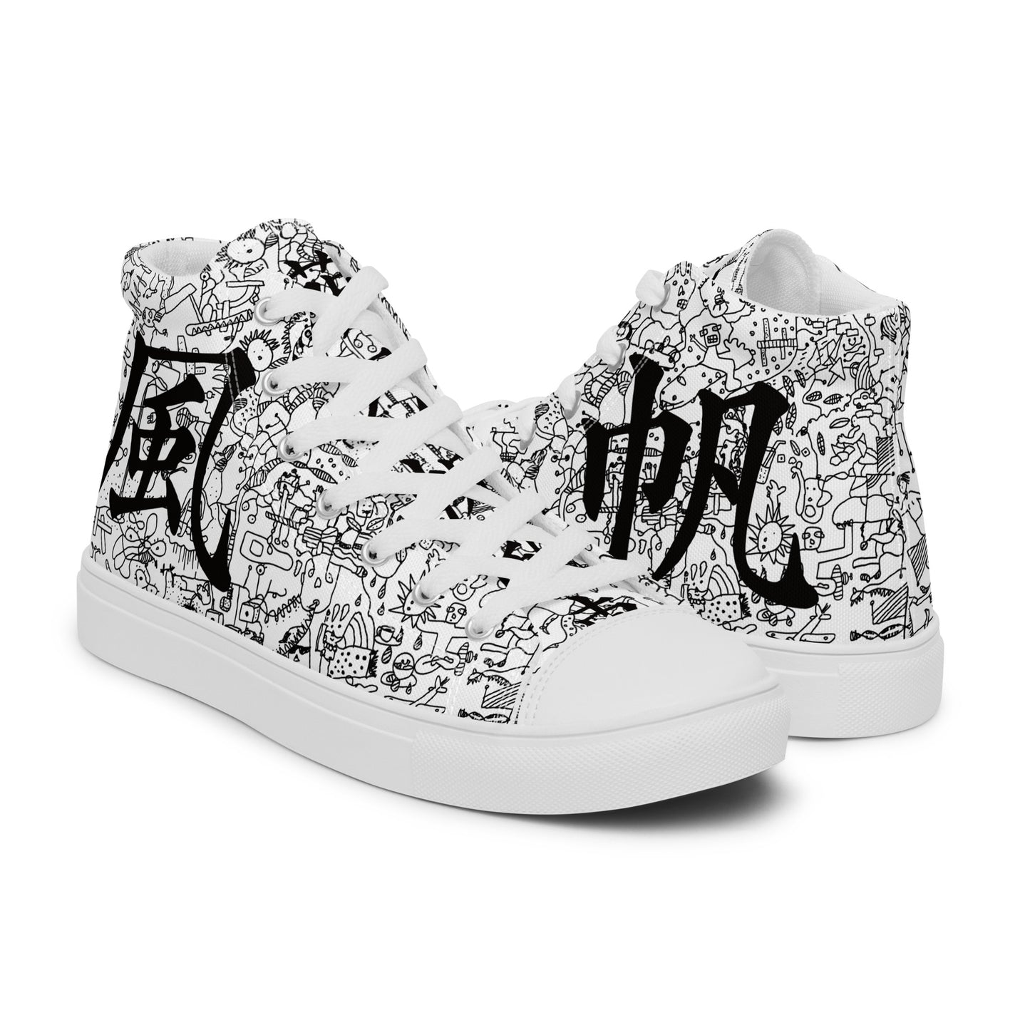 Men’s high top canvas shoes POP_White